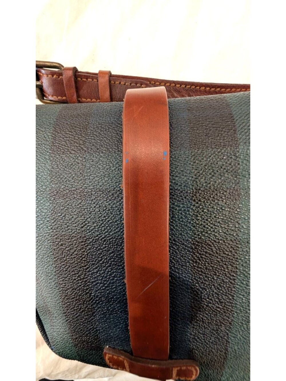 Vintage 90's Polo Ralph Lauren Saddle Crossbody Shoulder Bag, Black Watch Tartan - Picture 6 of 16